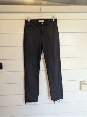 Frame Denim Black Straight-Leg Jeans